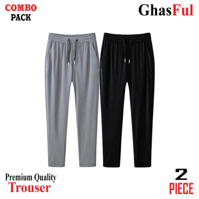 Premium Quality Solid Color Trouser's _Black+Ash