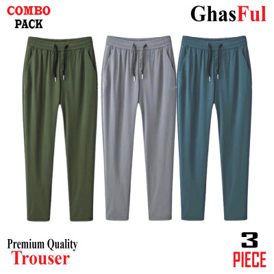 Premium Quality Solid Color Trouser's _Ash+ Green + Olive