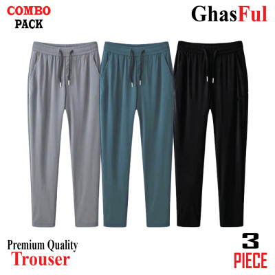 Premium Quality Solid Color Trouser's _Ash+Green+Black