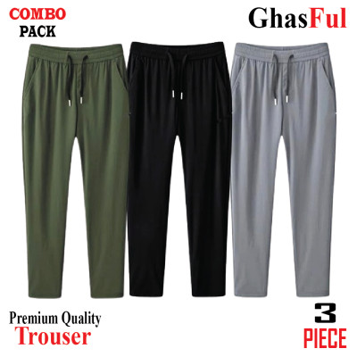 Premium Quality Solid Color Trouser's _  Olive +Black +Ash