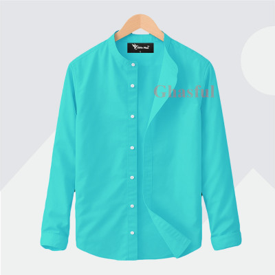 Long Sleeve Band Collar Shirt_ Pest