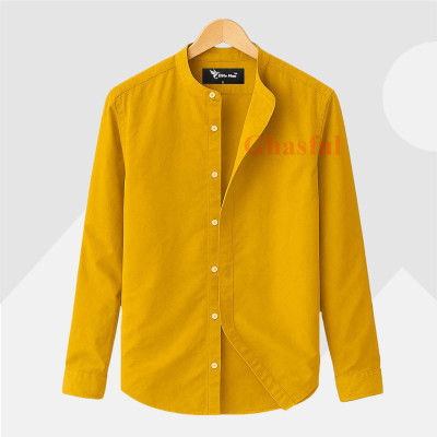 Long Sleeve Band Collar Shirt_  Kathali