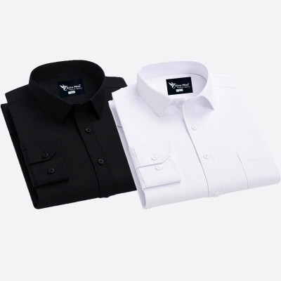 Oxford Cotton Full Shirt _Black _ White .