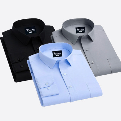 Full Sleeve Formal Shirt _ Black _ Ash _ Sky .