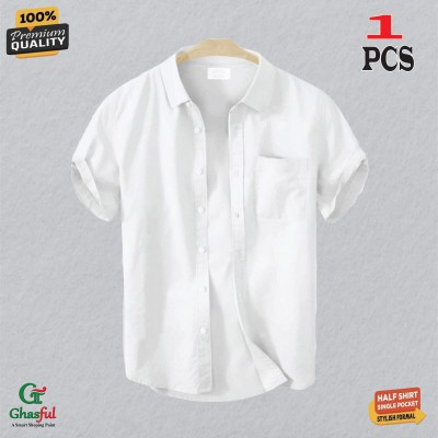 Oxford Cotton Febric Short Sleeve Shirt _ White.