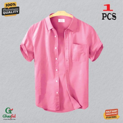 Oxford Cotton Febric Short Sleeve Shirt _ Pink.
