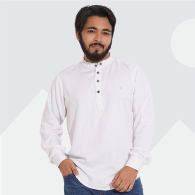 Satin Cotton Fabric Katua _ White