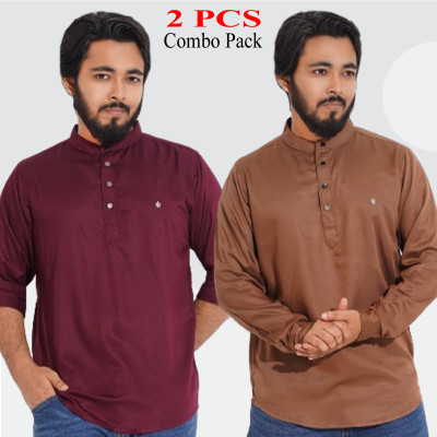 Satin Cotton Fabric Katua _ Purple & Coffee