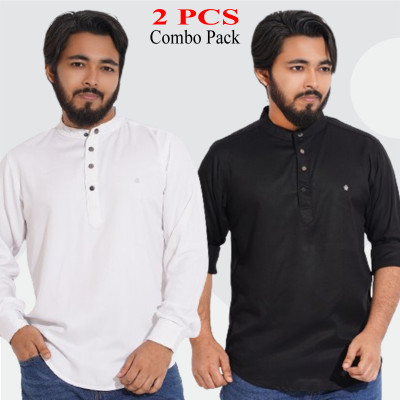 Satin Cotton Fabric Katua _ White _ Black