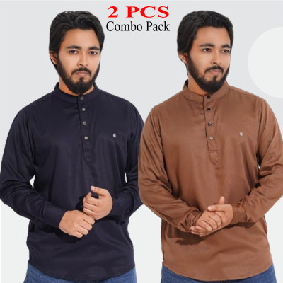 Satin Cotton Fabric Katua _ Navy _ Coffee