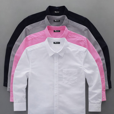 Full Sleeve Formal Shirt _ White _ Pink _ Ash _ Black