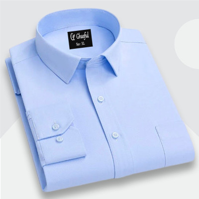 Fine Cotton Formal Shirt _ Sky Blue .