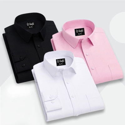 Fine Cotton Formal Shirt _Pink _ Black _ White .