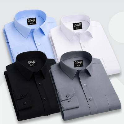 Fine Cotton Formal Shirt _Black _Ash _Sky _ White.
