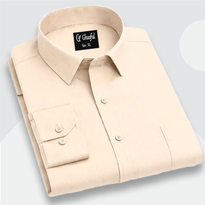 Fine Cotton Formal Shirt _ Biscuit.