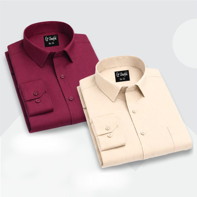 Fine Cotton Formal Shirt _ Merun & Biscuit.