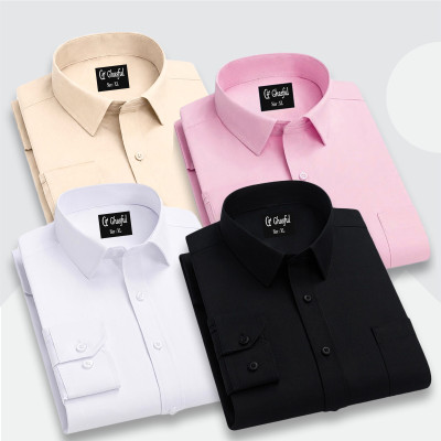 Full Sleeve Formal Shirt _ Black _ White _ Pink & Biscuit.