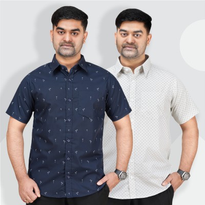 Showroom Quality Printed Shirt _ Deep Navy_ Lemon