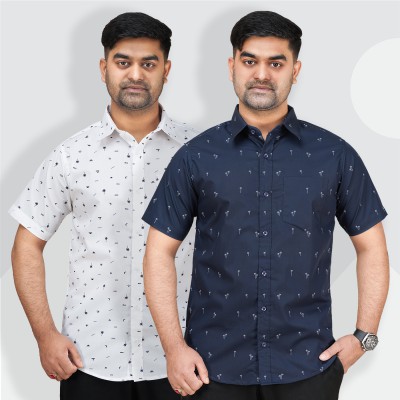 Showroom Quality Printed Shirt _ White Multi _ Deep Navy