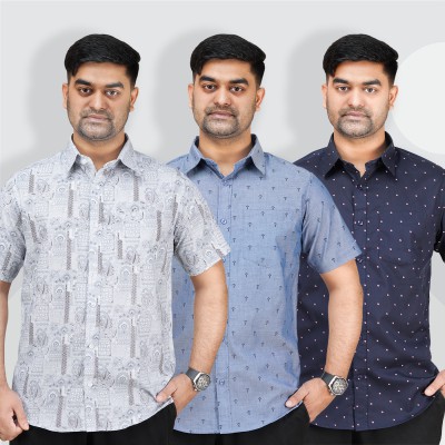 Showroom Quality Printed Shirt _ Ash _ Sky _ Navy