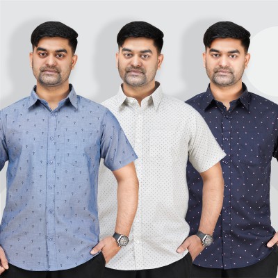 Showroom Quality Printed Shirt _ Sky _ Lemon _ Navy