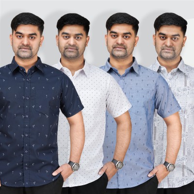 Showroom Quality Printed Shirt _ Deep Navy _ White Multi _ Sky _ Ash