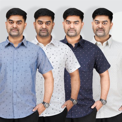 Showroom Quality Printed Shirt _ Sky _ White Multi _ Nevy _ Lemon