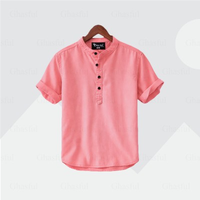 Oxford Cotton Fabrics Short Sleeve Katua For Men's_ Sweet