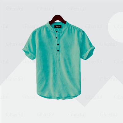 Oxford Cotton Fabrics Short Sleeve Katua For Men's_Pest