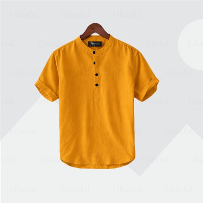 Oxford Cotton Fabrics Short Sleeve Katua For Men's_Kathali