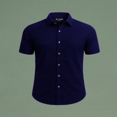 Oxford Cotton Febric Short Sleeve Shirt _ Nevy Blue.