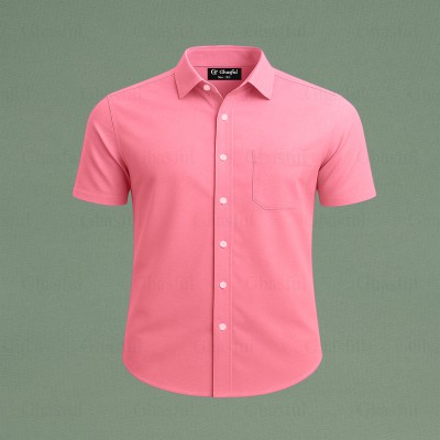 Oxford Cotton Febric Short Sleeve Shirt _ Pink