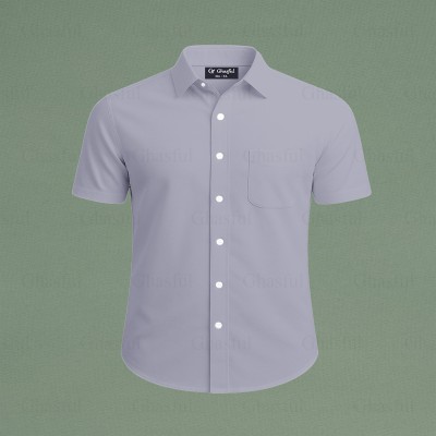 Oxford Cotton Febric Short Sleeve Shirt _ Ash