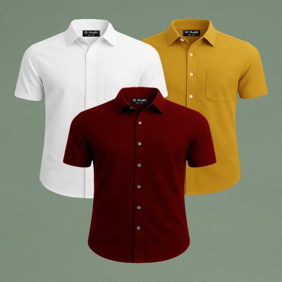 Oxford Cotton Febric Short Sleeve Shirt _ Kathali _ White _ Merun