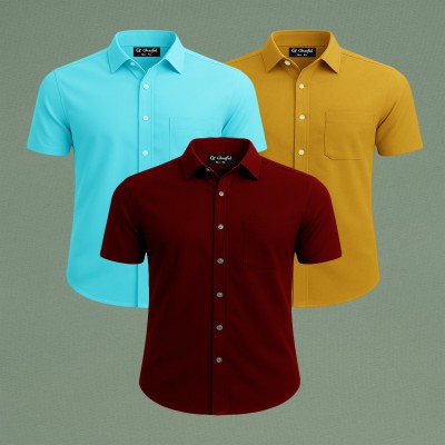 Oxford Cotton Febric Short Sleeve Shirt _ Merun _ Pest _ Kathali