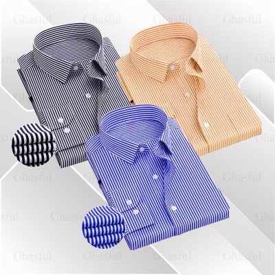 Full Sleeve Stripe Shirt _ Black _ Beige _ Sky