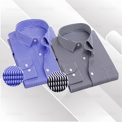 Full Sleeve Stripe Shirt _ Black _ Sky