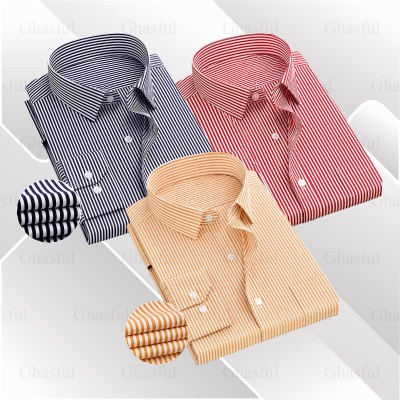 Full Sleeve Stripe Shirt _ Black _ Beige _ Merun