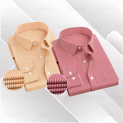 Full Sleeve Stripe Shirt _ Beige & Merun