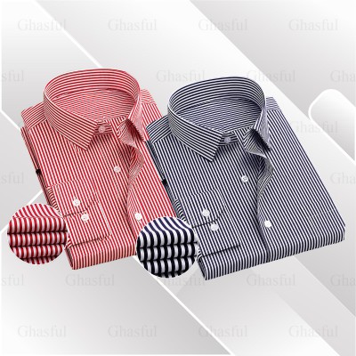 Full Sleeve Stripe Shirt _ Black & Merun