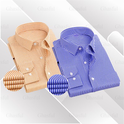 Full Sleeve Stripe Shirt _ Beige & Sky