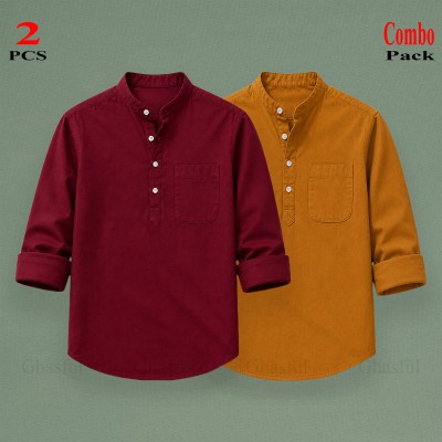 Oxford Cotton Febric Long Sleeve Katua _ Kathali & Merun