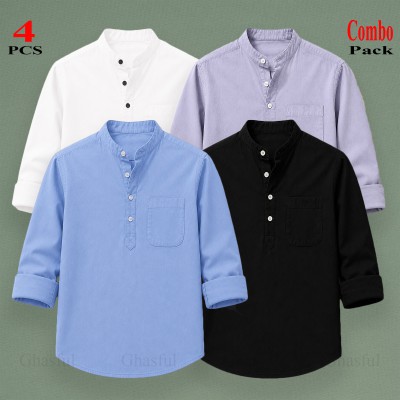 Oxford Cotton Febric Long Sleeve Katua _ Sky _ White _ Ash _ Black