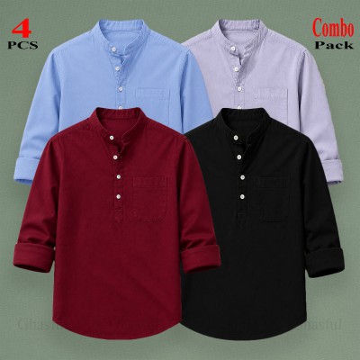 Oxford Cotton Febric Long Sleeve Katua _ Sky _ Merun _ Ash _ Black