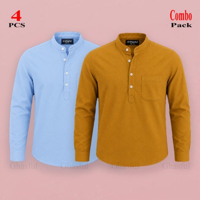 Oxford Cotton Febric Full Sleeve Katua _ Kathali & Sky