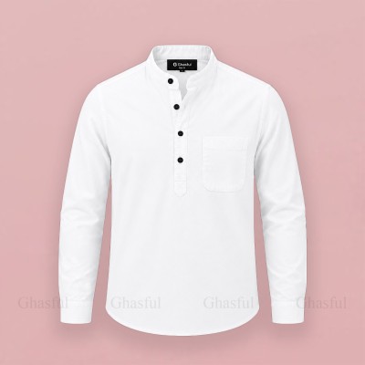 Oxford Cotton Febric Full Sleeve Katua _White