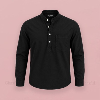 Oxford Cotton Febric Full Sleeve Katua _ Black