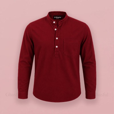 Oxford Cotton Febric Full Sleeve Katua _ Merun.