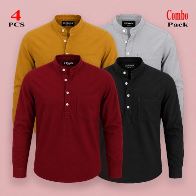 Oxford Cotton Febric Full Sleeve Katua _Merun _ Black _ Kathali _ Ash