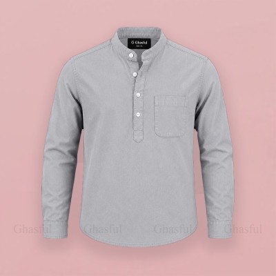 Oxford Cotton Febric Full Sleeve Katua _ Ash
